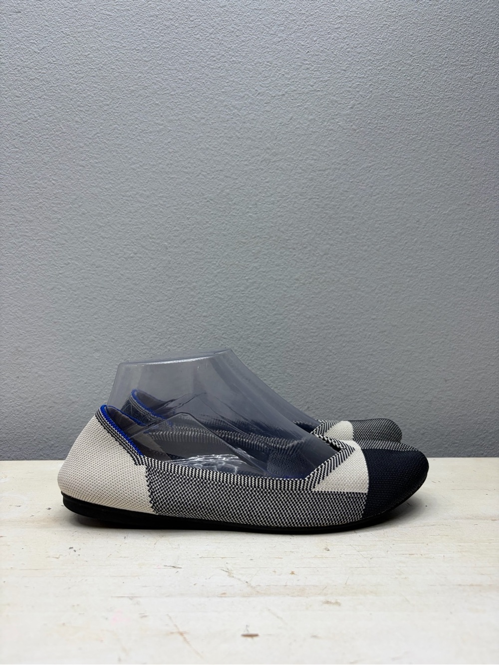 Rothy’s The Flat Cap Toe Plaid Rounded Flats Size 9 - Picture 3 of 8